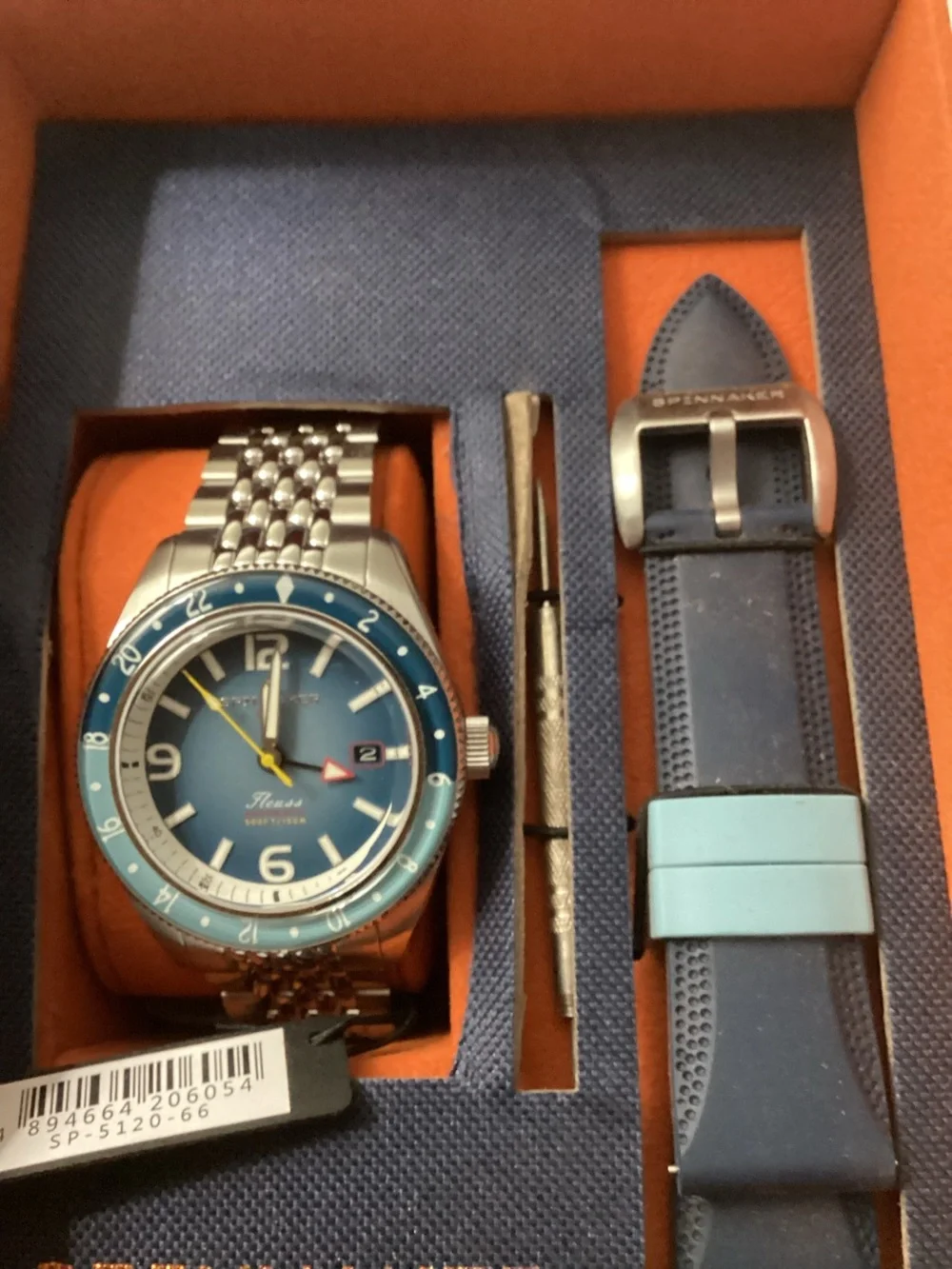 Spinnaker Fleuss GMT Automatic Solid Stainless Steel Bracelet Watch, 43mm